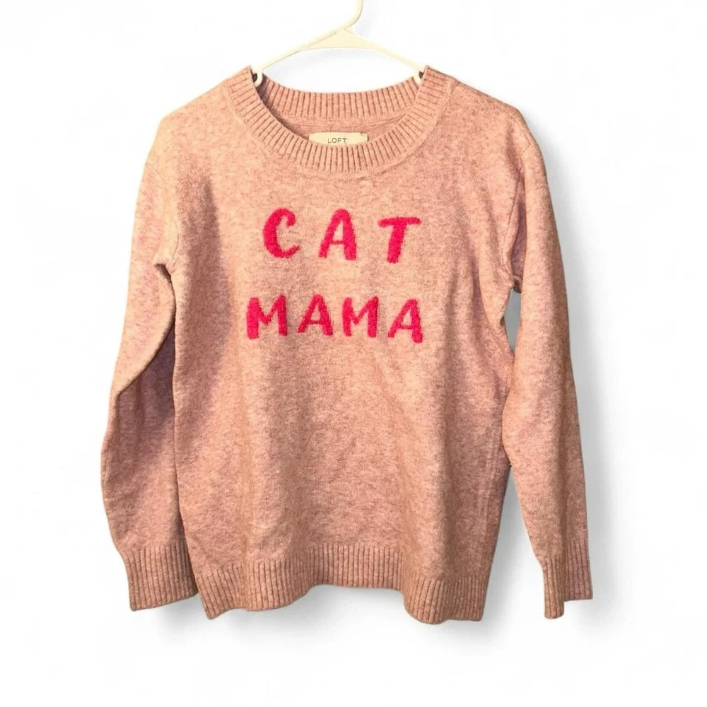LOFT Pink 'Cat Mama' Sweater - Picture 2 of 8